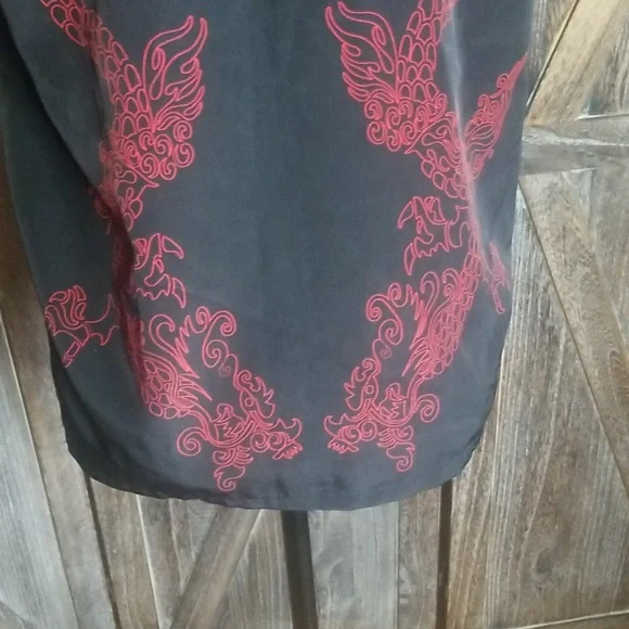 Silver Point-Retro Dragon Button Up Shirt-Size Medium - Picture 10 of 12